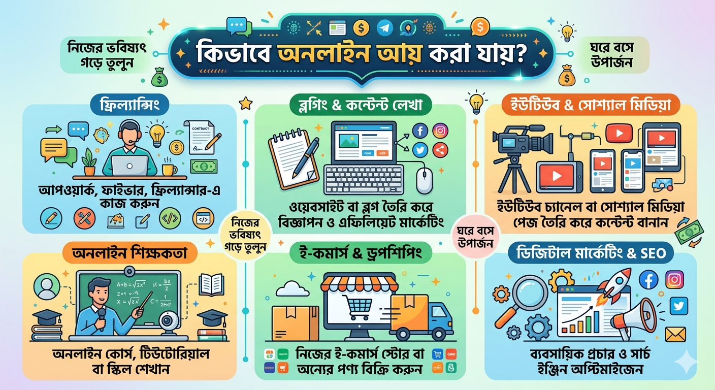 কিভাবে অনলাইন আয় করা যায় ?